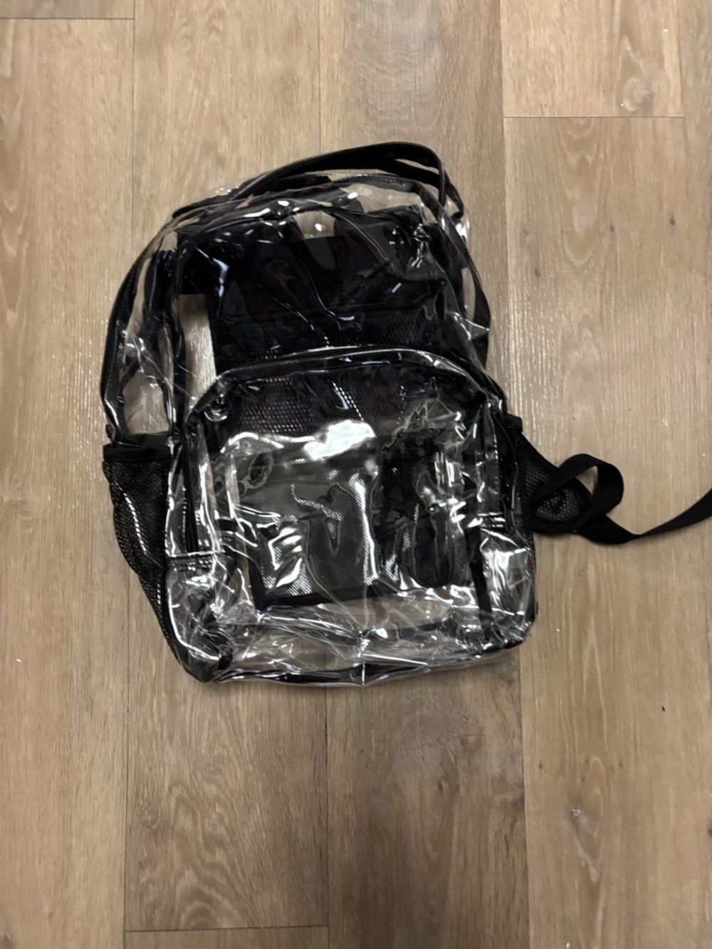 Unk Clear Backpack with Black Mesh Accents